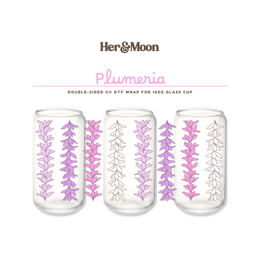 UV DTF Cup Wrap - PLUMERIA LEIS